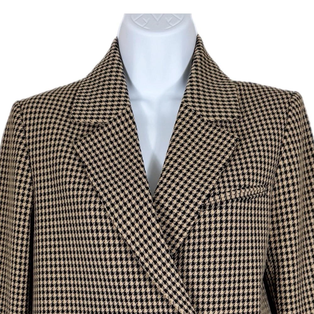House of Harlow 1960 Womens Notched Lapel Houndstooth Blazer XS Tan Black Career - Picture 3 of 12